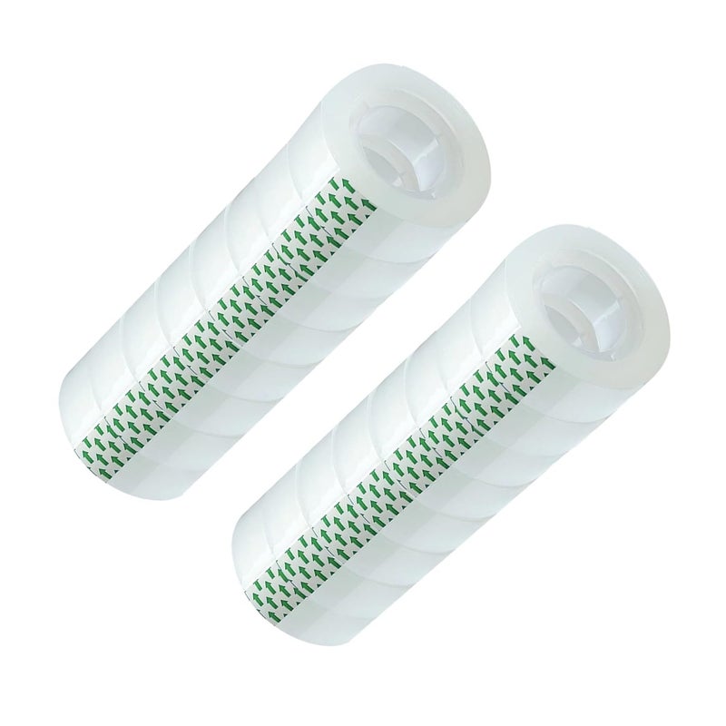 MJUNM Clear Tape Refill 16 Rolls, Hand Tearable Transparent Tape for Dispenser, 3/4" x 1000inch Adhesive Tape for Office Home Craft Gift Wrapping (Not for Plastic Serrated Cutters) - Image 1